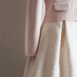 [入學典禮的完美搭配] 珍珠拉鍊針織夾克 [淺粉紅色] 第8張的照片