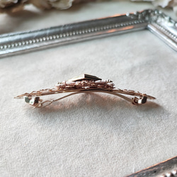 ゴールド色透かしとスクエアカボションのバレッタ 8枚目の画像