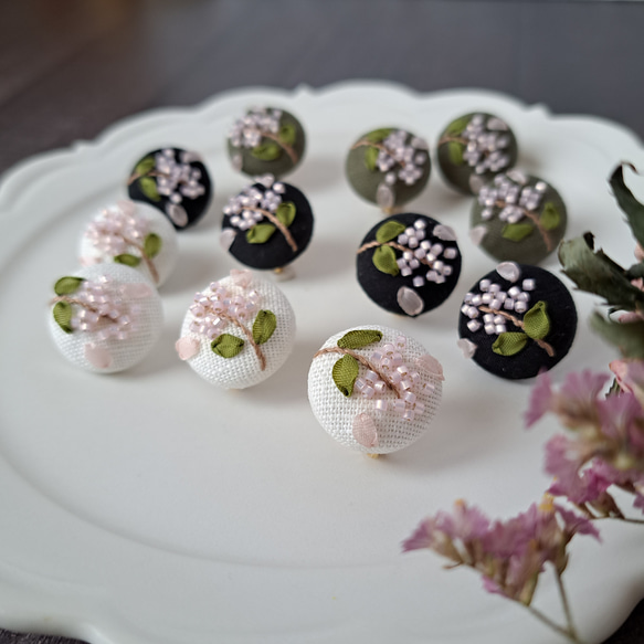 優美な女性に　桜刺繍　イヤリング/ピアス　桜花爛漫 20枚目の画像