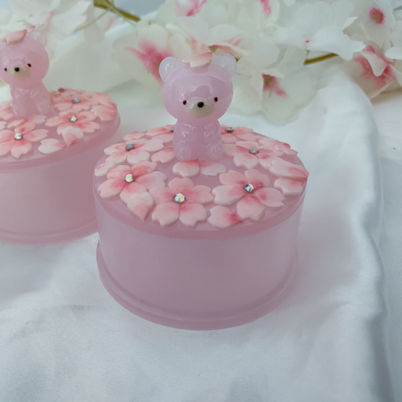 桜とくまさんの小物入れ サクラピンク ソメイヨシノ 誕生日プレゼント 贈り物 10枚目の画像