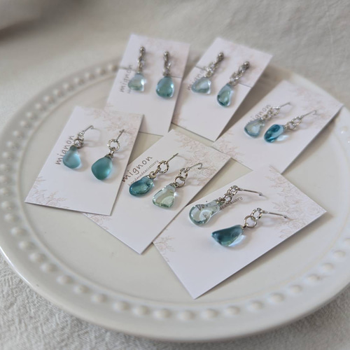 再販】人魚の涙/シンプルなシーグラスピアスイヤリング 贈り物