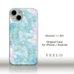 iPhone/Android クリアケース アルコールインクアート コラージュ