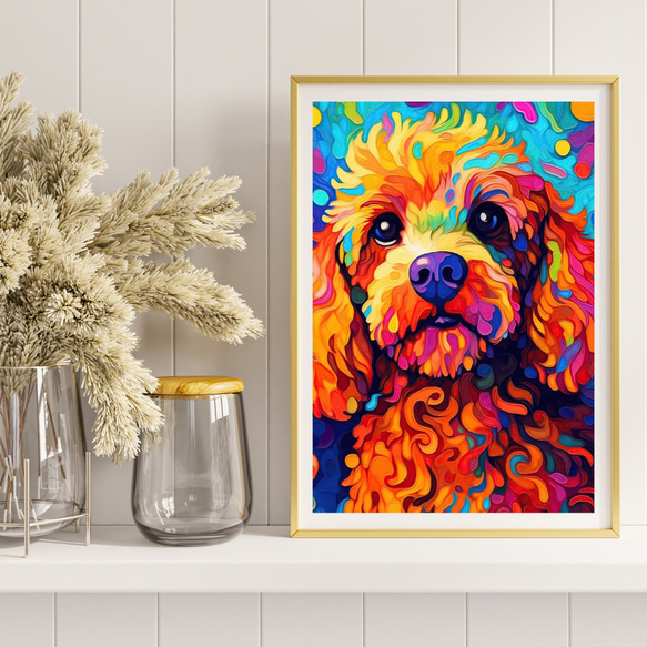 【Heavenly Life（天ノ国） - プードル犬 No.5】アートポスター 犬の絵 犬の絵画 8枚目の画像