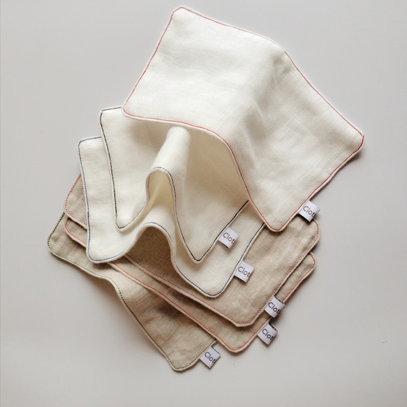 リネンダブルガーゼハンカチ 生成り3カラー その他キッチン小物