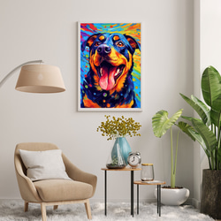 【Heavenly Life（天ノ国） - ロットワイラー犬 No.2】アートポスター 犬の絵 犬の絵画 7枚目の画像