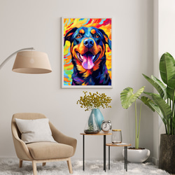 【Heavenly Life（天ノ国） - ロットワイラー犬 No.3】アートポスター 犬の絵 犬の絵画 7枚目の画像