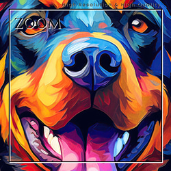 【Heavenly Life（天ノ国） - ロットワイラー犬 No.3】アートポスター 犬の絵 犬の絵画 3枚目の画像