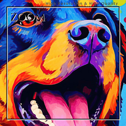 【Heavenly Life（天ノ国） - ロットワイラー犬 No.4】アートポスター 犬の絵 犬の絵画 3枚目の画像