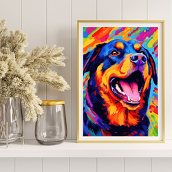 【Heavenly Life（天ノ国） - ロットワイラー犬 No.4】アートポスター 犬の絵 犬の絵画 8枚目の画像