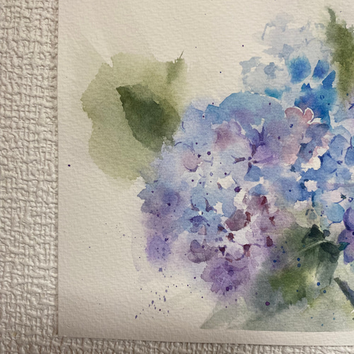 209）原画 あじさい 水彩画 絵画 マグリット0125 通販 17291123