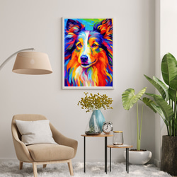 【Heavenly Life（天ノ国） - ラフコリー犬 No.1】アートポスター 犬の絵 犬の絵画 7枚目の画像