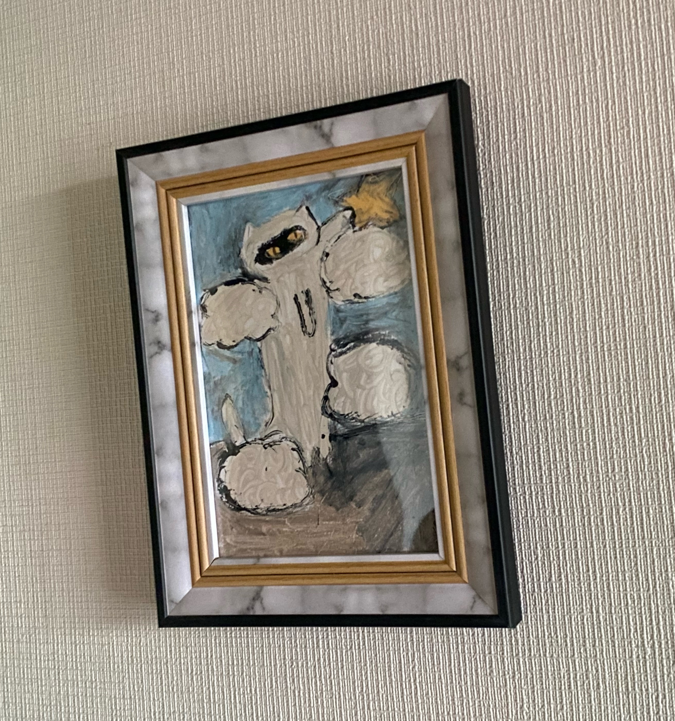 点森】 オイルパステル画 原画 A5 かる