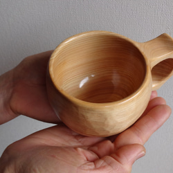 　ヒノキの一木彫りコーヒーカップ. 3枚目の画像