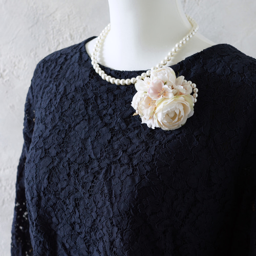 コサージュ 桜 ホワイトバラ パール 卒業式 入学式 卒園式 入園式 結婚  