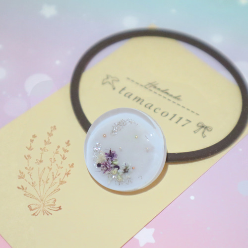 ⭐︎霞草のヘアゴム⭐︎大人かわいいヘアゴム 霞草とラメを封入