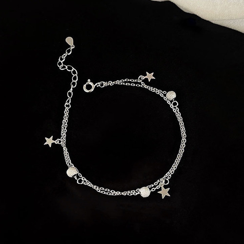 シルバー925 高見え 星 チャーム ブレスレット ハングル