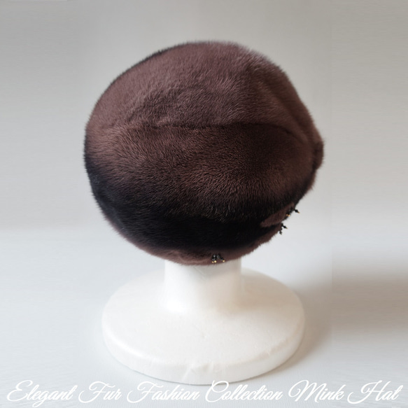 気品を美しく纏う"大人"を彩る名品☆素敵なチョコレートブラウンミンク帽子 ミンクファー帽子 耳の保護 冬用 暖か毛皮帽子 8枚目の画像