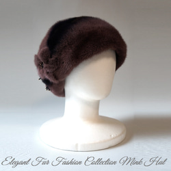 気品を美しく纏う"大人"を彩る名品☆素敵なチョコレートブラウンミンク帽子 ミンクファー帽子 耳の保護 冬用 暖か毛皮帽子 10枚目の画像