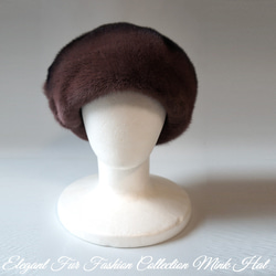 気品を美しく纏う"大人"を彩る名品☆素敵なチョコレートブラウンミンク帽子 ミンクファー帽子 耳の保護 冬用 暖か毛皮帽子 6枚目の画像