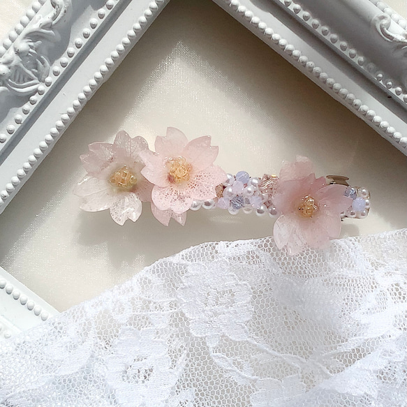 桜の花いっぱいバレッタ 9枚目の画像