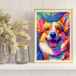 【Heavenly Life（天ノ国） - ウェルシュコーギー犬 No.2】アートポスター 犬の絵 犬の絵画 8枚目の画像