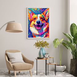 【Heavenly Life（天ノ国） - ウェルシュコーギー犬 No.2】アートポスター 犬の絵 犬の絵画 7枚目の画像