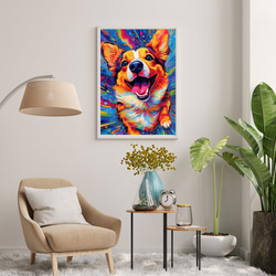 【Heavenly Life（天ノ国） - ウェルシュコーギー犬 No.4】アートポスター 犬の絵 犬の絵画 7枚目の画像