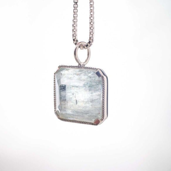 ミントキャンディのようなアクアマリンのネックレス(Silver950/天然石)ラッピング無料 8枚目の画像