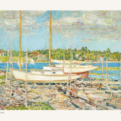 チャイルド・ハッサム The Harbor 港 船 海 アートポスター 絵画 アートパネル 名画 特大 AP285 5枚目の画像