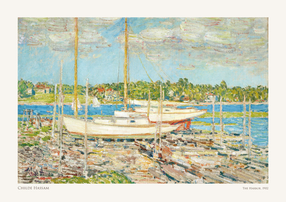 チャイルド・ハッサム The Harbor 港 船 海 アートポスター 絵画 アートパネル 名画 特大 AP285 5枚目の画像