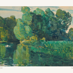 チャイルド・ハッサム Trees by a Lake 湖畔の木々 アートポスター 絵画 アートパネル 名画 AP286 5枚目の画像