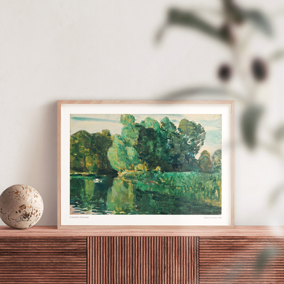 チャイルド・ハッサム Trees by a Lake 湖畔の木々 アート