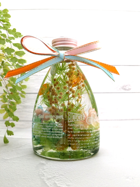 ビタミンカラーの ミモザハーバリウム  プレゼント ホワイトデー 入学祝い  卒業祝い 就職祝い 母の日 1枚目の画像