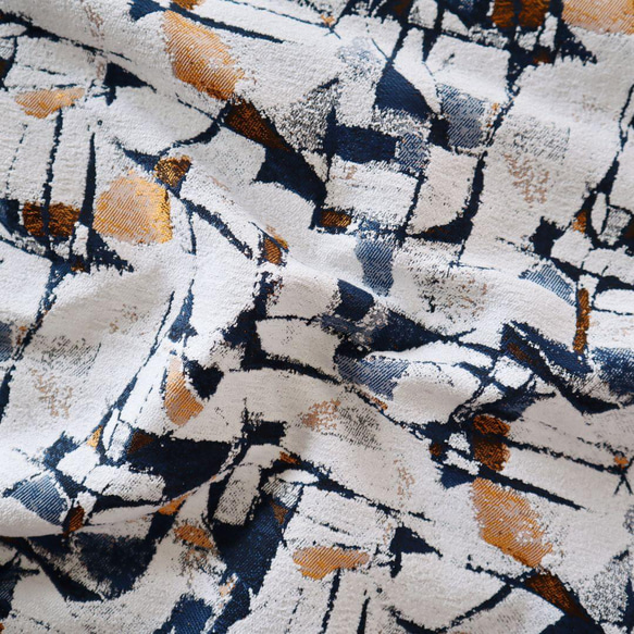 ジャガード織り生地 ゴンブラン織り 油絵感 几何学模様 2枚目の画像