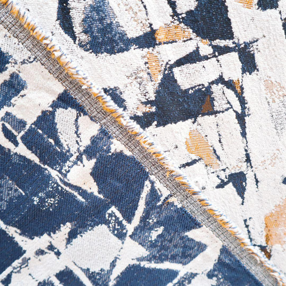 ジャガード織り生地 ゴンブラン織り 油絵感 几何学模様 9枚目の画像