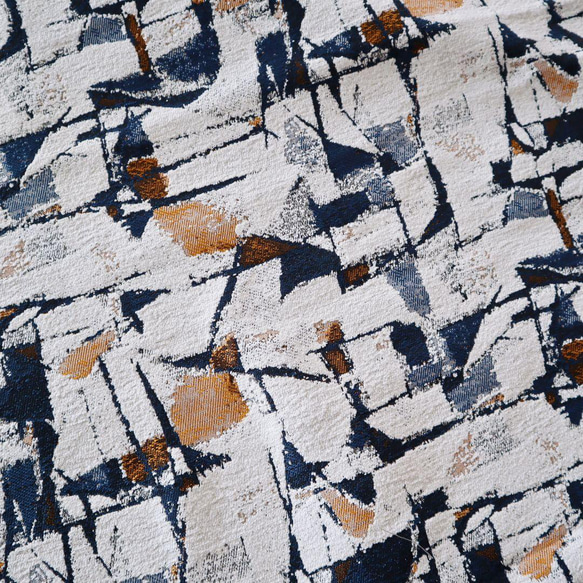 ジャガード織り生地 ゴンブラン織り 油絵感 几何学模様 7枚目の画像