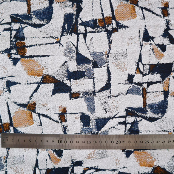 ジャガード織り生地 ゴンブラン織り 油絵感 几何学模様 10枚目の画像