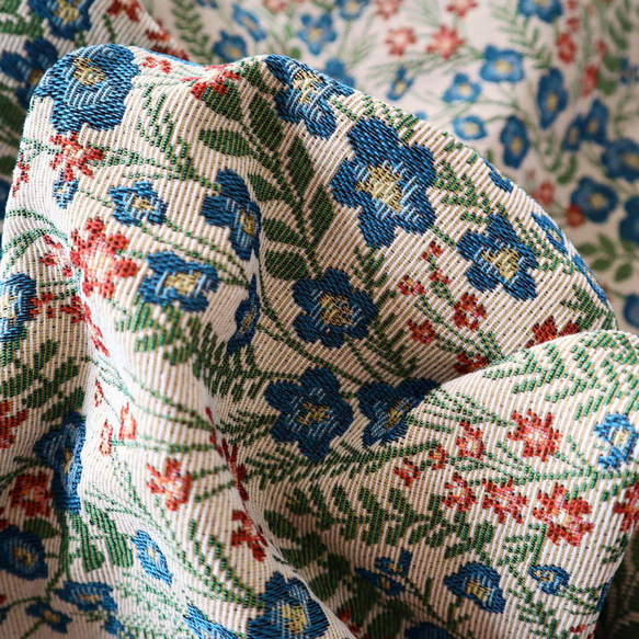 お花柄 ゴブラン織り生地 ジャガード織り ボタニカル柄 8枚目の画像