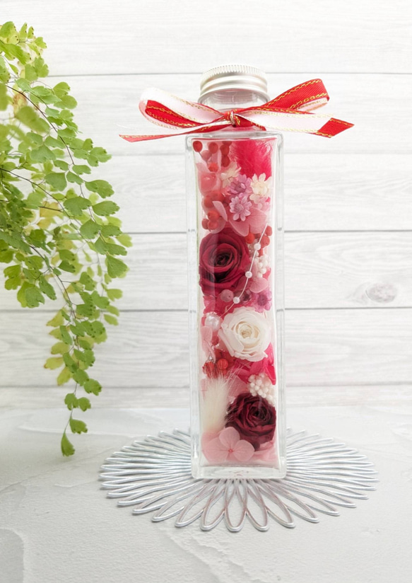 バラのボトルフラワー ハーバリウム プレゼント ギフト シンプル 3枚目の画像