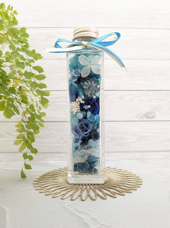 バラのボトルフラワー ハーバリウム プレゼント ギフト シンプル 2枚目の画像