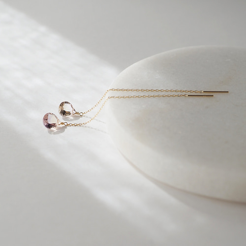 K10 / アメトリンピアス（AL） / 送料無料 ピアス（フック