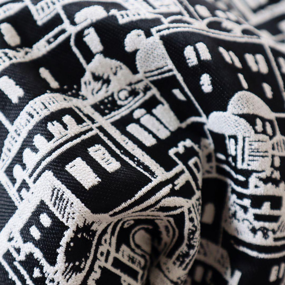 ジャガード織り生地 ゴンブラン織り 北欧風 ハウス柄 厚手 7枚目の画像