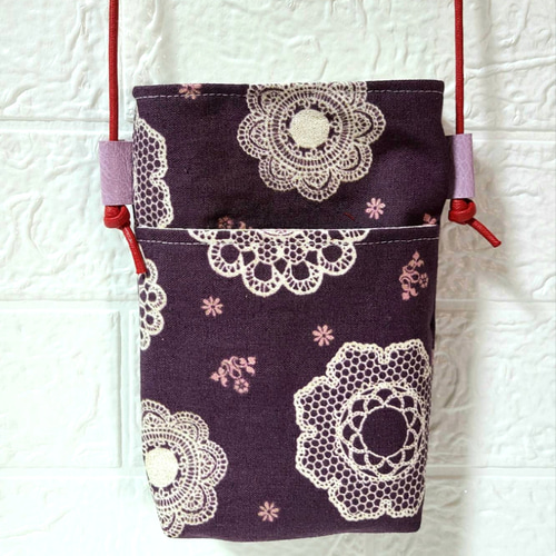 ハンドメイド スマホポシェット ショルダーバッグ サコッシュ 花柄 