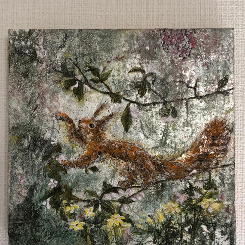 岩绘】リス 日本画 原画 絵画 2900deJ 通販 17291940｜Creema(クリーマ