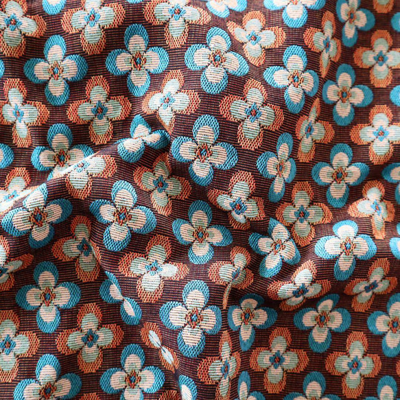 J58A クローバー 幾何学柄 ゴブラン織り生地 ジャガード織り150×50cm 2枚目の画像