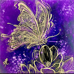 【1点物】アートパネル・絵画 Crocus × Butterfly 1枚目の画像