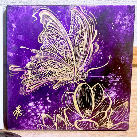 【1点物】アートパネル・絵画 Crocus × Butterfly 2枚目の画像