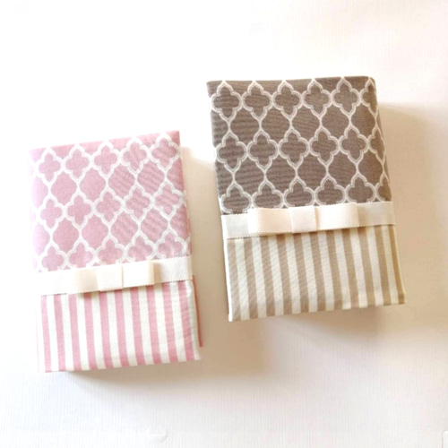 小型聖書カバー&讃美歌カバー ベージュモロッカン×ストライプと