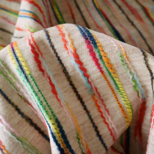 オルテガ柄 ネイティブ柄 刺繍 ウールニット生地 厚手 生地 オルテガ柄 ネイティブ柄 刺繍 ウールニット生地 厚手 生地