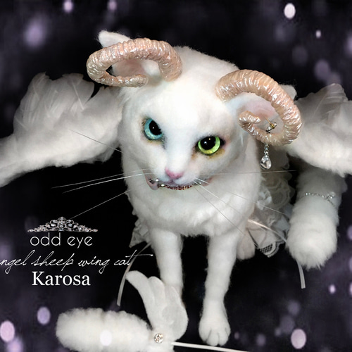 エンジェルシープキャット ホワイトウィングキャット 白猫 首輪 ドレス